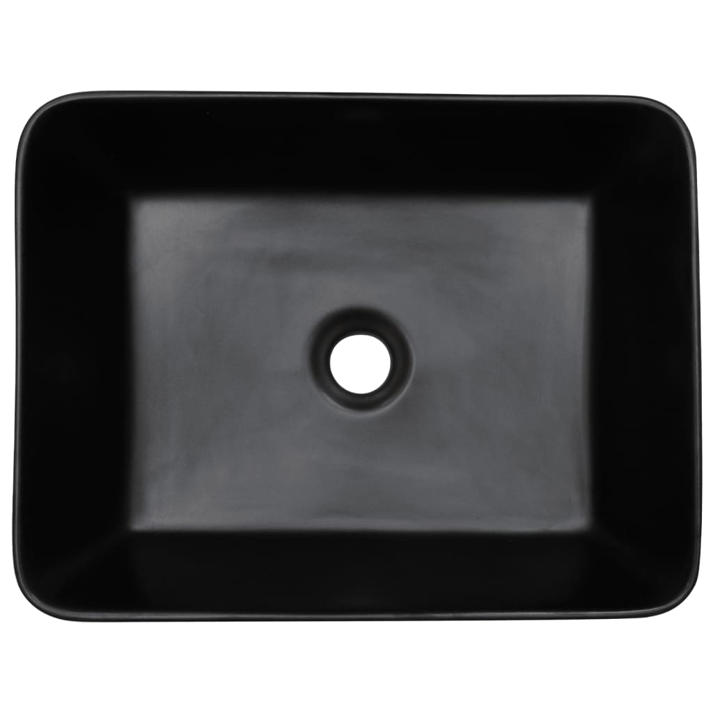 Aufsatzwaschbecken Schwarz Rechteckig 46x35,5x13cm Keramik - Pazzar.ch