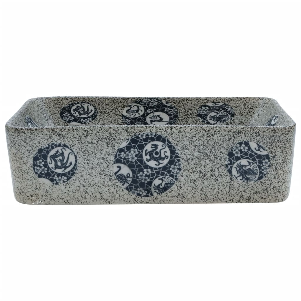 Aufsatzwaschbecken Mehrfarbig Rechteckig 46x35,5x13cm Keramik - Pazzar.ch