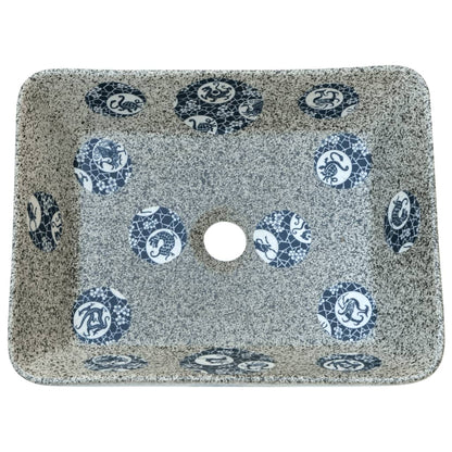 Aufsatzwaschbecken Mehrfarbig Rechteckig 46x35,5x13cm Keramik - Pazzar.ch