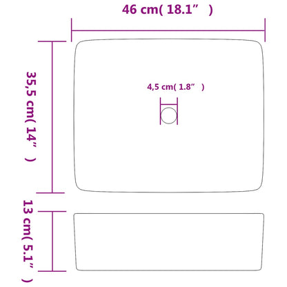 Aufsatzwaschbecken Mehrfarbig Rechteckig 46x35,5x13cm Keramik - Pazzar.ch