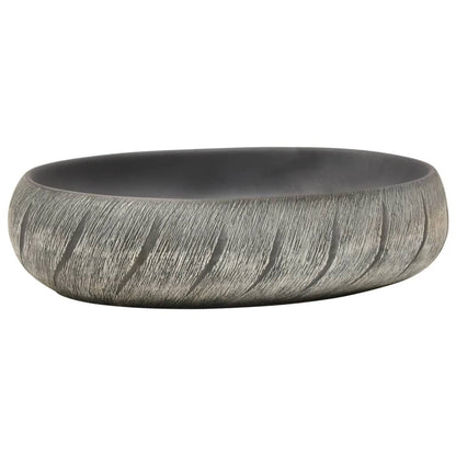 Aufsatzwaschbecken Schwarz und Grau Oval 59x40x15 cm Keramik - Pazzar.ch