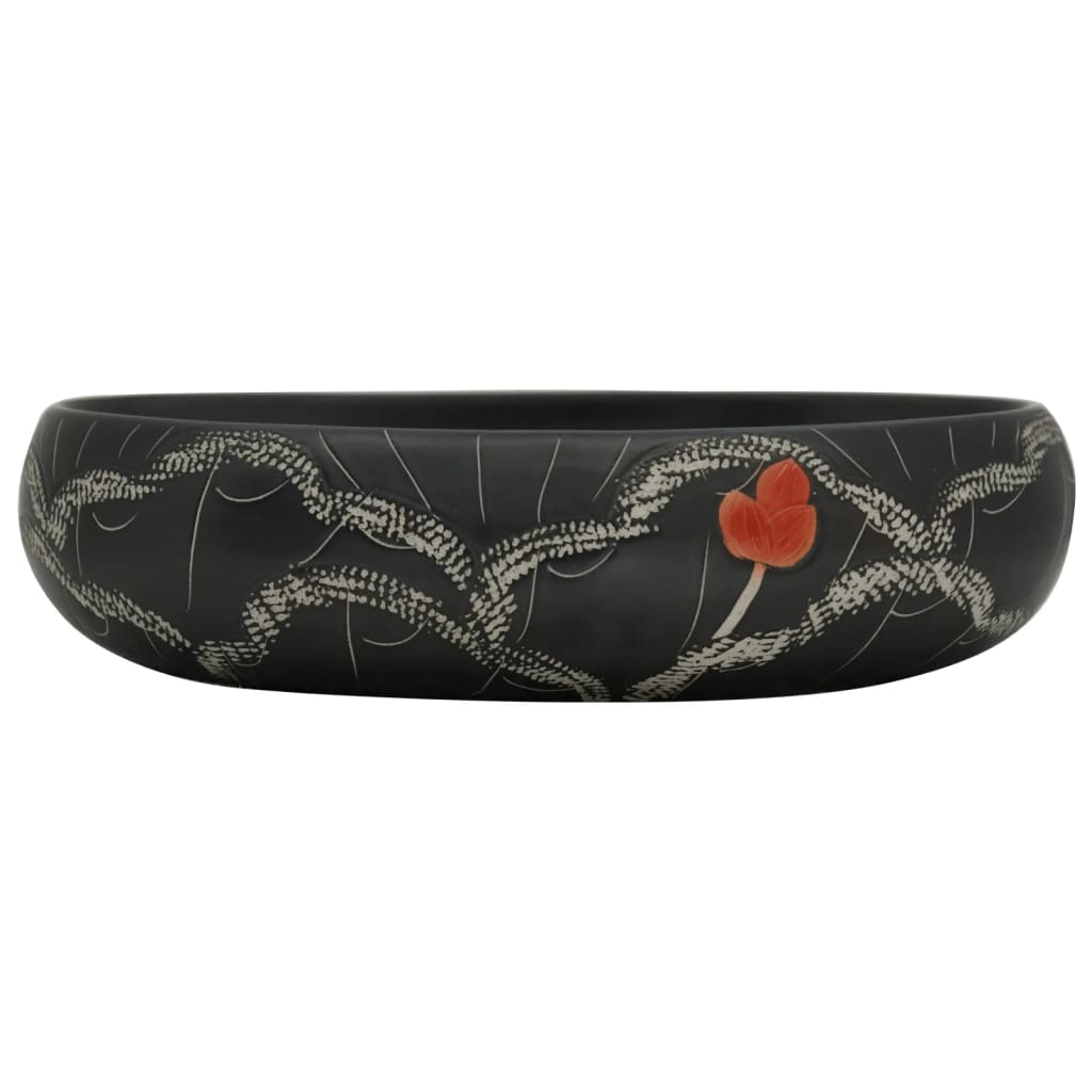 Aufsatzwaschbecken Schwarz Oval 59x40x15 cm Keramik - Pazzar.ch