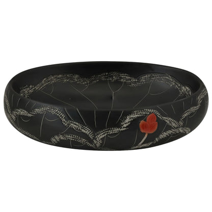 Aufsatzwaschbecken Schwarz Oval 59x40x15 cm Keramik - Pazzar.ch