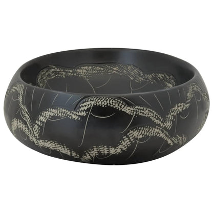 Aufsatzwaschbecken Schwarz Oval 59x40x15 cm Keramik - Pazzar.ch