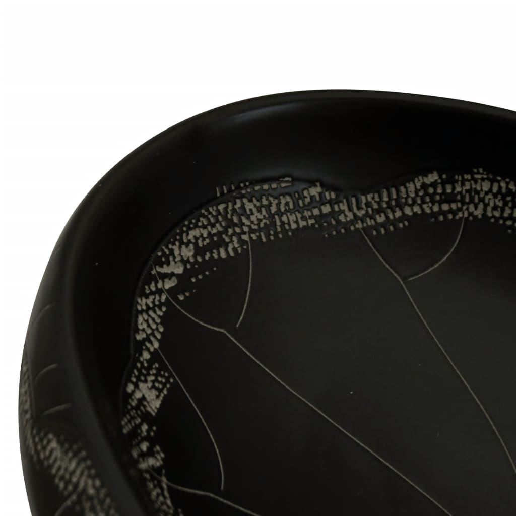 Aufsatzwaschbecken Schwarz Oval 59x40x15 cm Keramik - Pazzar.ch