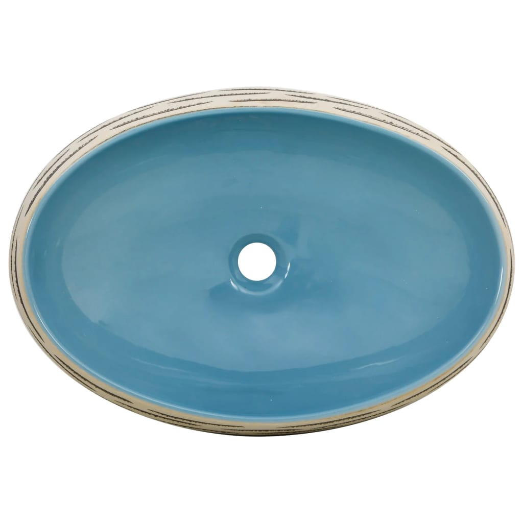 Aufsatzwaschbecken Mehrfarbig Oval 59x40x15 cm Keramik - Pazzar.ch
