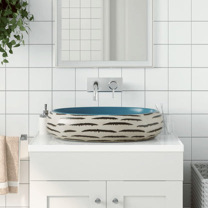 Aufsatzwaschbecken Mehrfarbig Oval 59x40x15 cm Keramik - Pazzar.ch