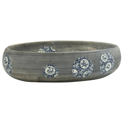 Aufsatzwaschbecken Grau Oval 59x40x15 cm Keramik - Pazzar.ch