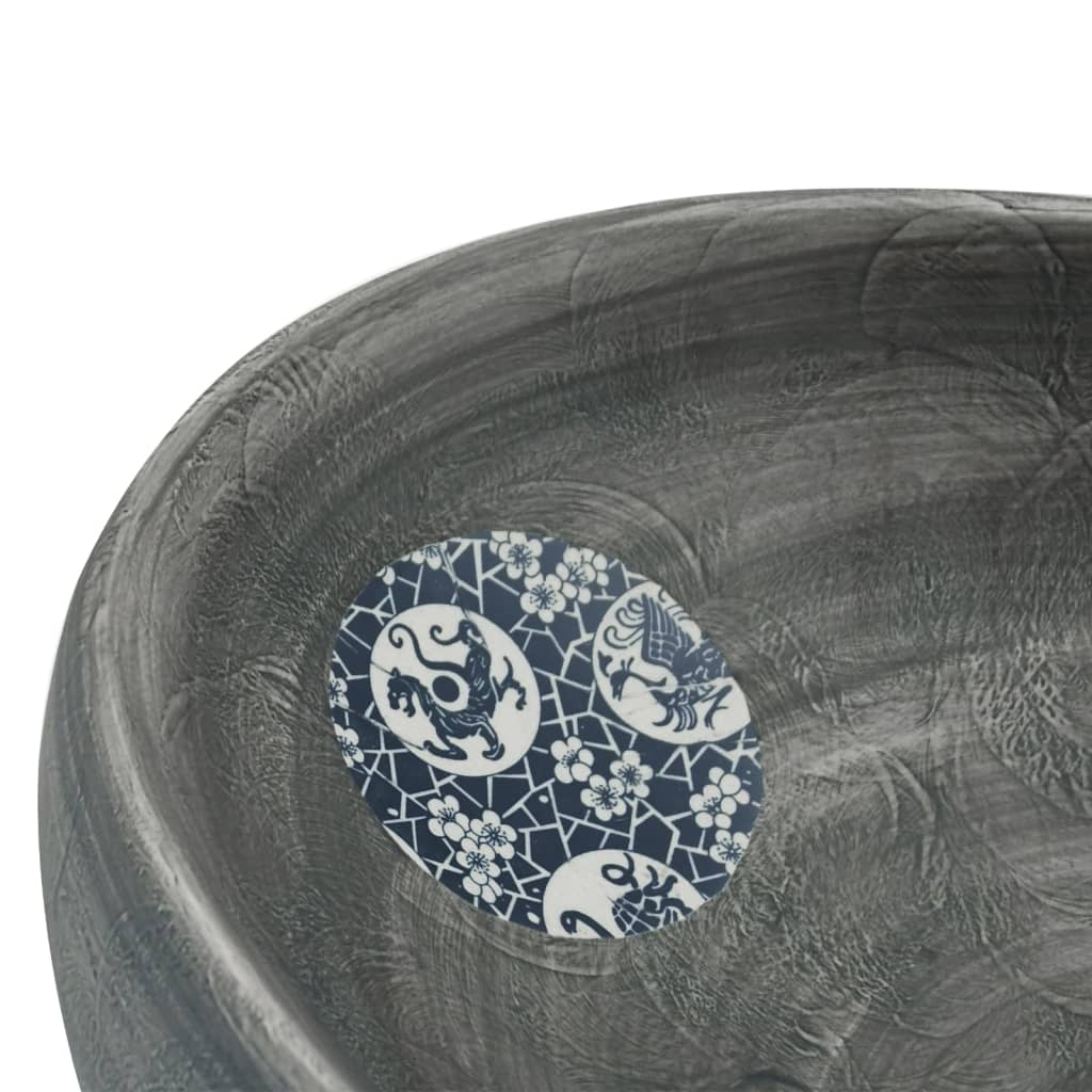 Aufsatzwaschbecken Grau Oval 59x40x15 cm Keramik - Pazzar.ch