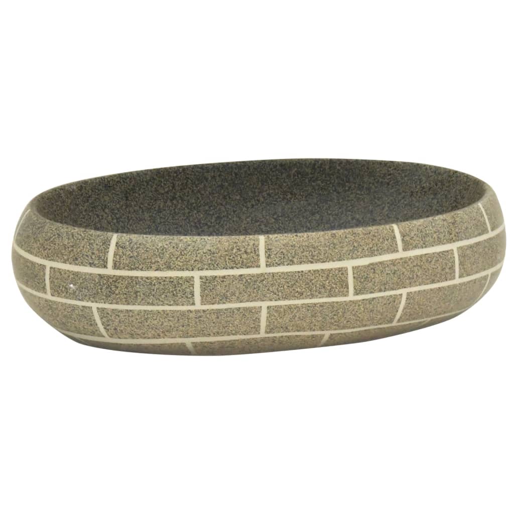 Aufsatzwaschbecken Mehrfarbig Oval 59x40x15 cm Keramik - Pazzar.ch