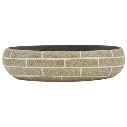 Aufsatzwaschbecken Mehrfarbig Oval 59x40x15 cm Keramik - Pazzar.ch