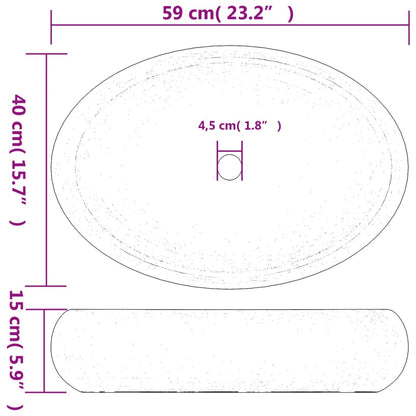 Aufsatzwaschbecken Mehrfarbig Oval 59x40x15 cm Keramik - Pazzar.ch