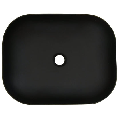 Aufsatzwaschbecken Grau Schwarz Rechteck 48x37,5x13,5cm Keramik - Pazzar.ch