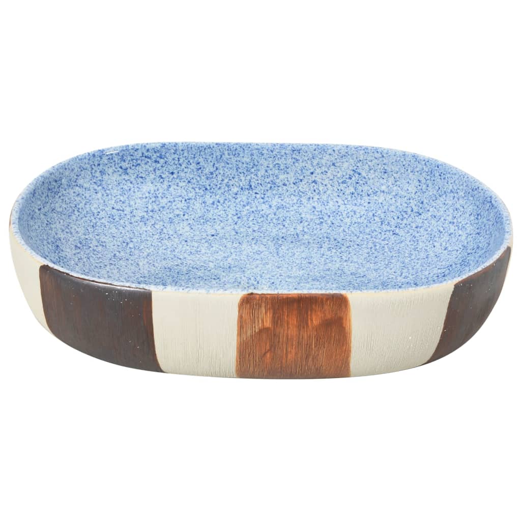 Aufsatzwaschbecken Mehrfarbig Oval 59x40x14 cm Keramik - Pazzar.ch