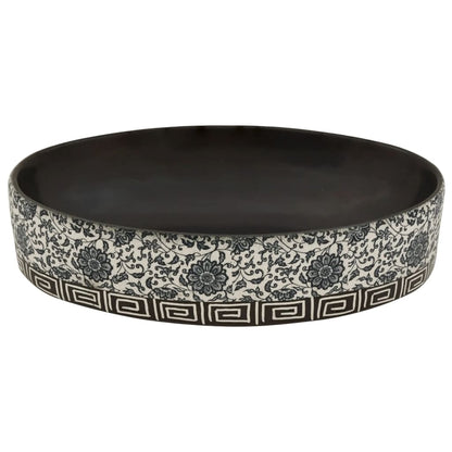 Aufsatzwaschbecken Schwarz Blau Oval 56,5x36,5x13,5 cm Keramik - Pazzar.ch