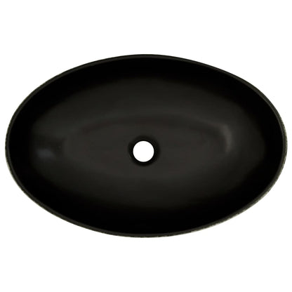 Aufsatzwaschbecken Schwarz Blau Oval 56,5x36,5x13,5 cm Keramik - Pazzar.ch