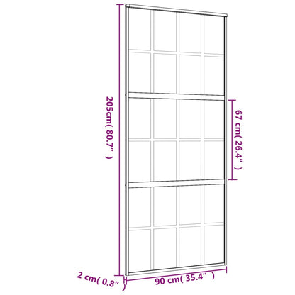 Schiebetür Golden 90x205 cm ESG-Klarglas und Aluminium - Pazzar.ch