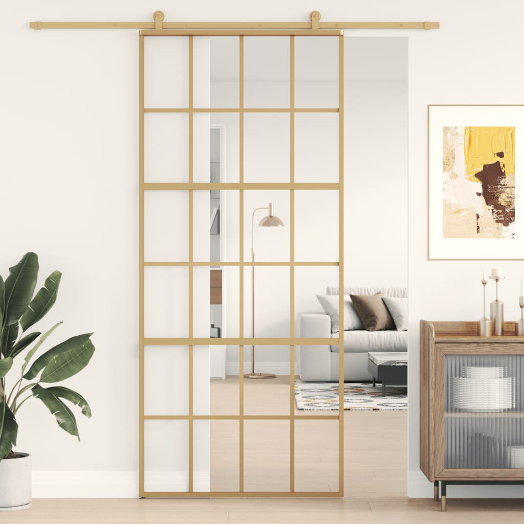 Schiebetür Golden 90x205 cm ESG-Klarglas und Aluminium - Pazzar.ch