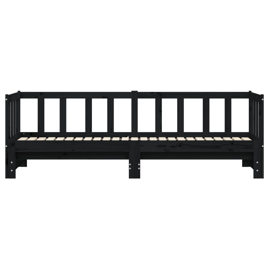 Tagesbett Ausziehbar Schwarz 90x200 cm Massivholz Kiefer - Pazzar.ch