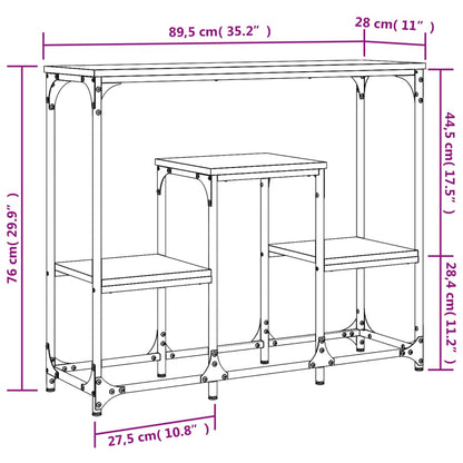 Konsolentisch Räuchereiche 89,5x28x76 cm Holzwerkstoff - Pazzar.ch