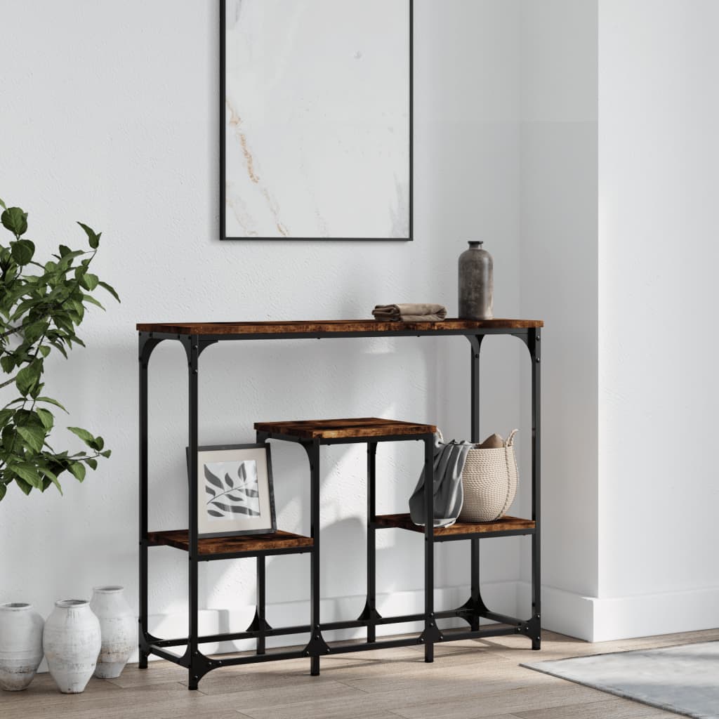 Konsolentisch Räuchereiche 89,5x28x76 cm Holzwerkstoff - Pazzar.ch
