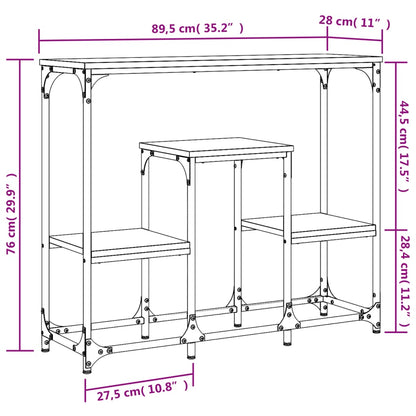 Konsolentisch Grau Sonoma 89,5x28x76 cm Holzwerkstoff - Pazzar.ch