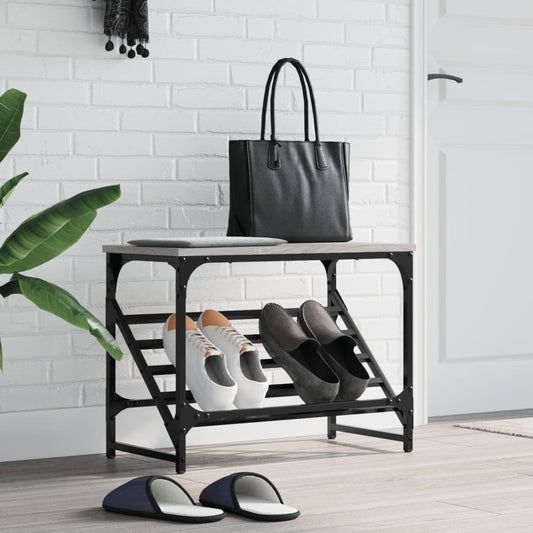 Schuhregal Grau Sonoma 60x30x45 cm Holzwerkstoff - Pazzar.ch