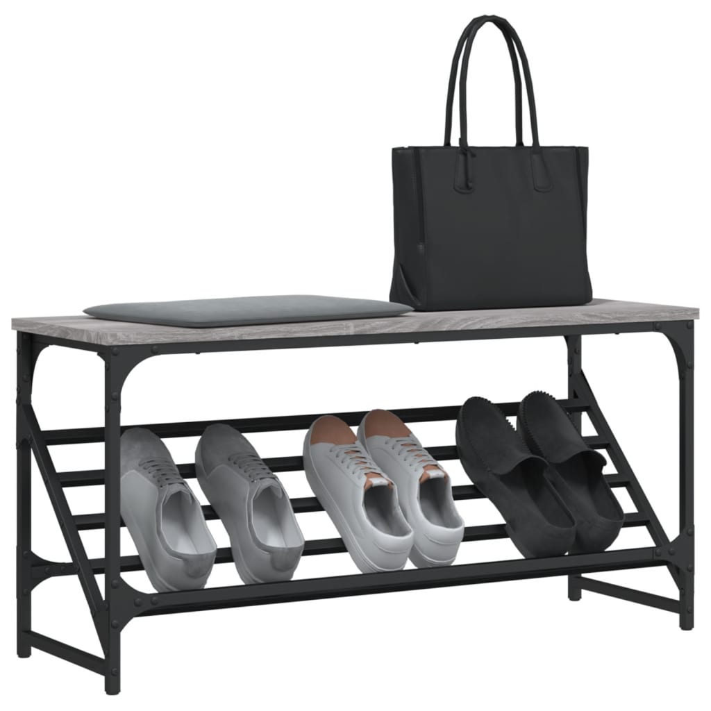 Schuhregal Grau Sonoma 90x30x45 cm Holzwerkstoff - Pazzar.ch