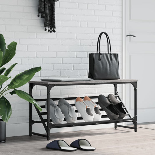 Schuhregal Grau Sonoma 90x30x45 cm Holzwerkstoff - Pazzar.ch