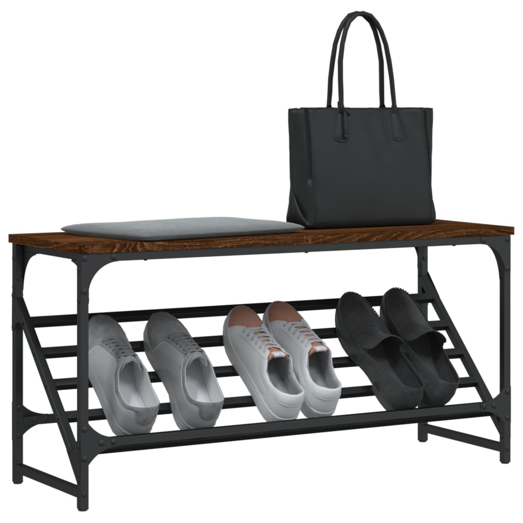 Schuhregal Braun Eichen-Optik 90x30x45 cm Holzwerkstoff - Pazzar.ch