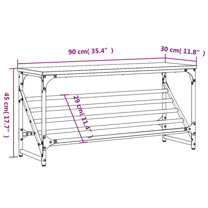 Schuhregal Braun Eichen-Optik 90x30x45 cm Holzwerkstoff - Pazzar.ch