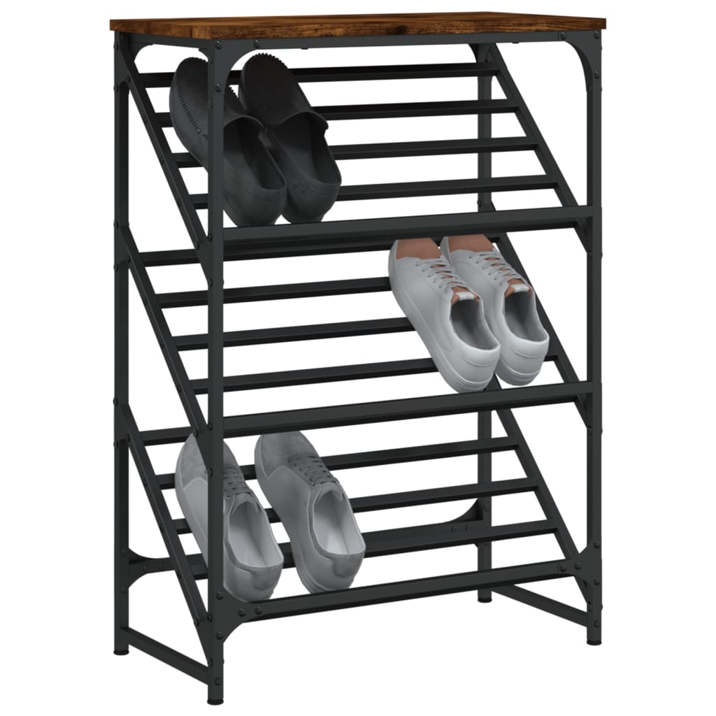 Schuhregal Räuchereiche 60x30x85 cm Holzwerkstoff - Pazzar.ch