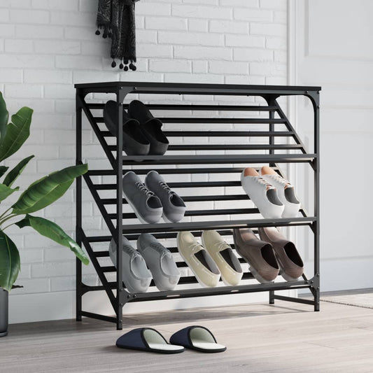 Schuhregal Schwarz 90x30x85 cm Holzwerkstoff - Pazzar.ch