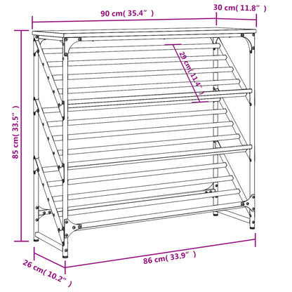 Schuhregal Sonoma-Eiche 90x30x85 cm Holzwerkstoff - Pazzar.ch