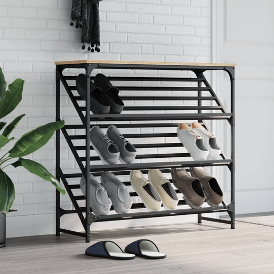 Schuhregal Sonoma-Eiche 90x30x85 cm Holzwerkstoff - Pazzar.ch