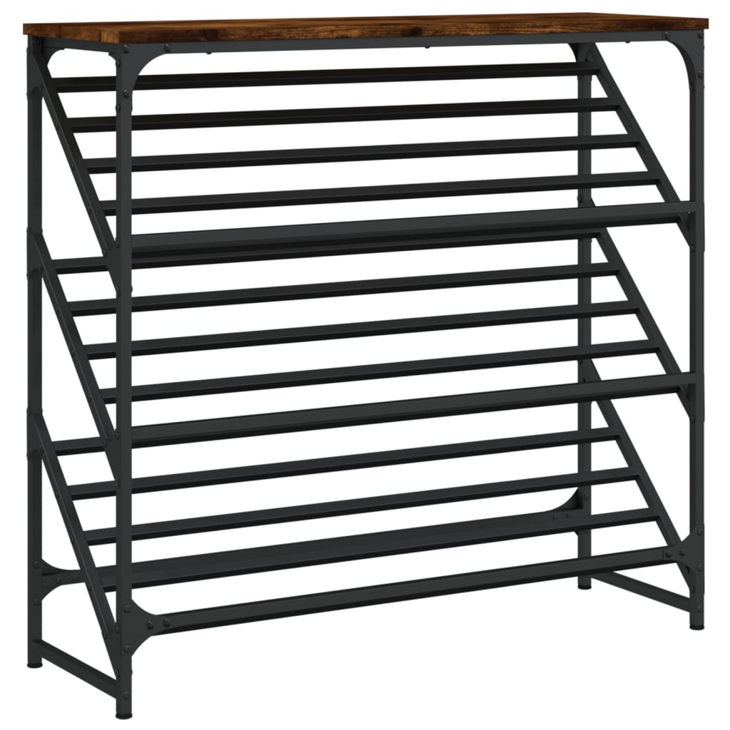 Schuhregal Räuchereiche 90x30x85 cm Holzwerkstoff - Pazzar.ch