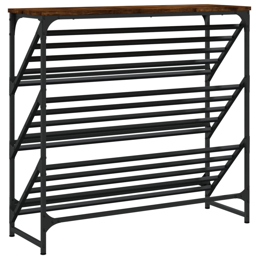 Schuhregal Räuchereiche 90x30x85 cm Holzwerkstoff - Pazzar.ch