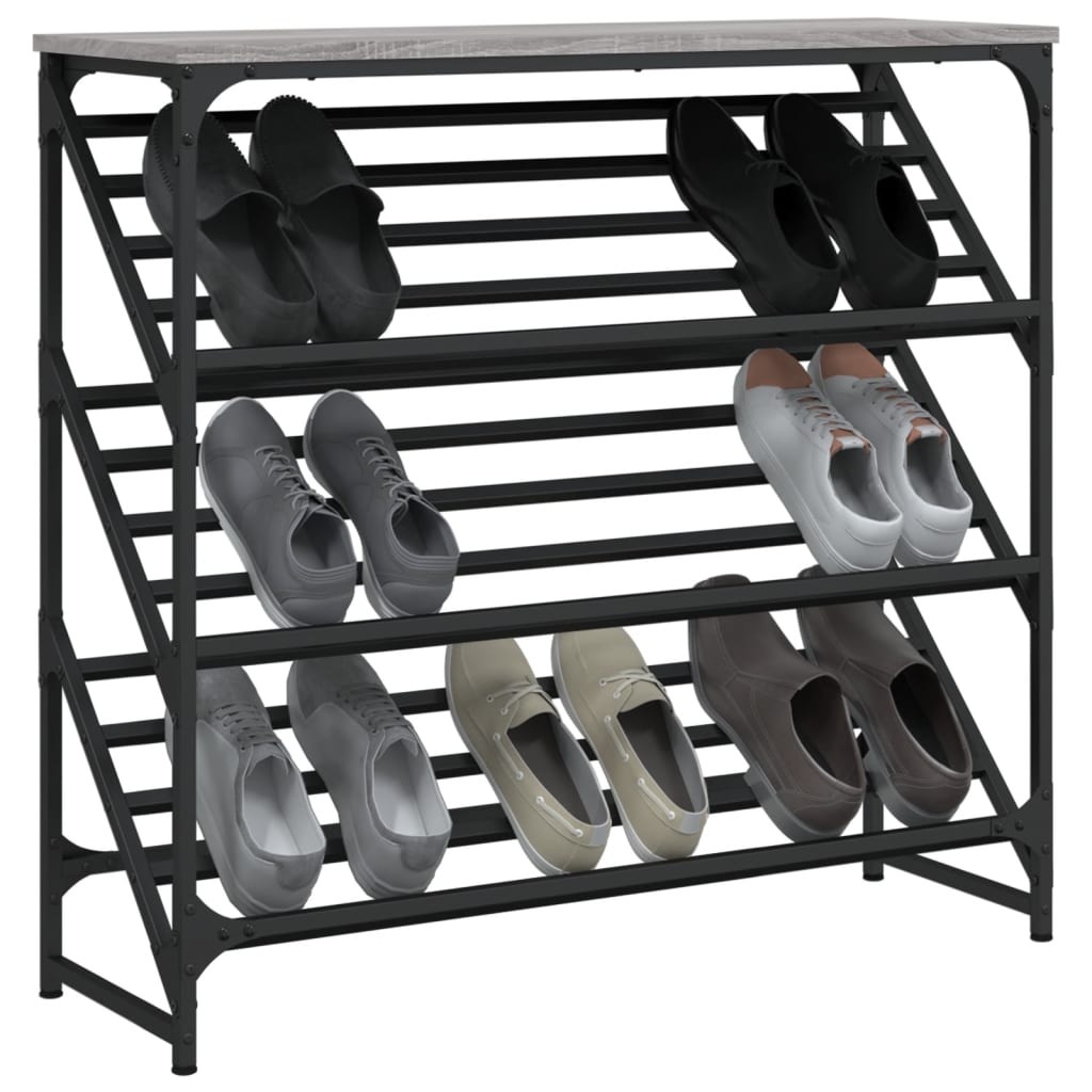 Schuhregal Grau Sonoma 90x30x85 cm Holzwerkstoff - Pazzar.ch