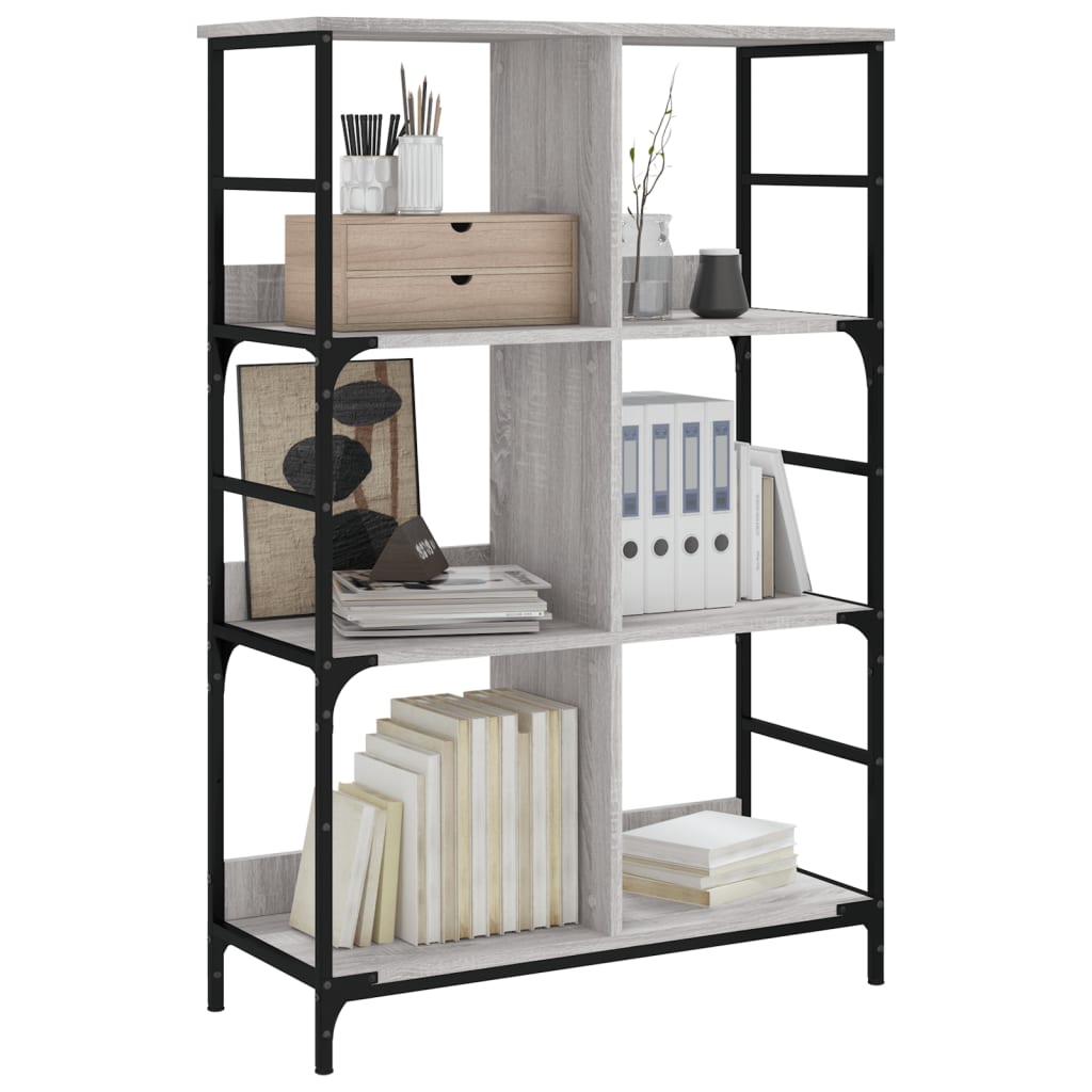 Bücherregal Grau Sonoma 78,5x33x117,5 cm Holzwerkstoff - Pazzar.ch