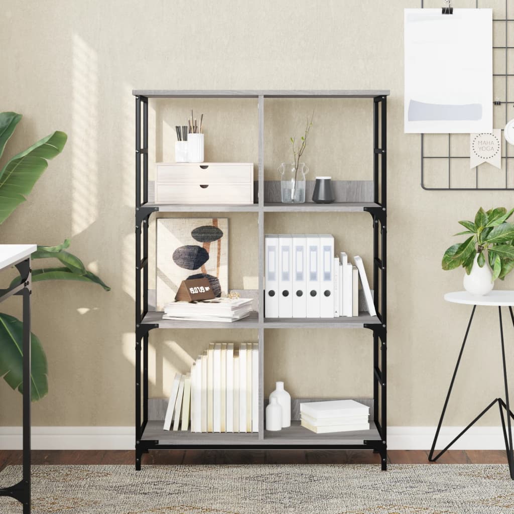 Bücherregal Grau Sonoma 78,5x33x117,5 cm Holzwerkstoff - Pazzar.ch