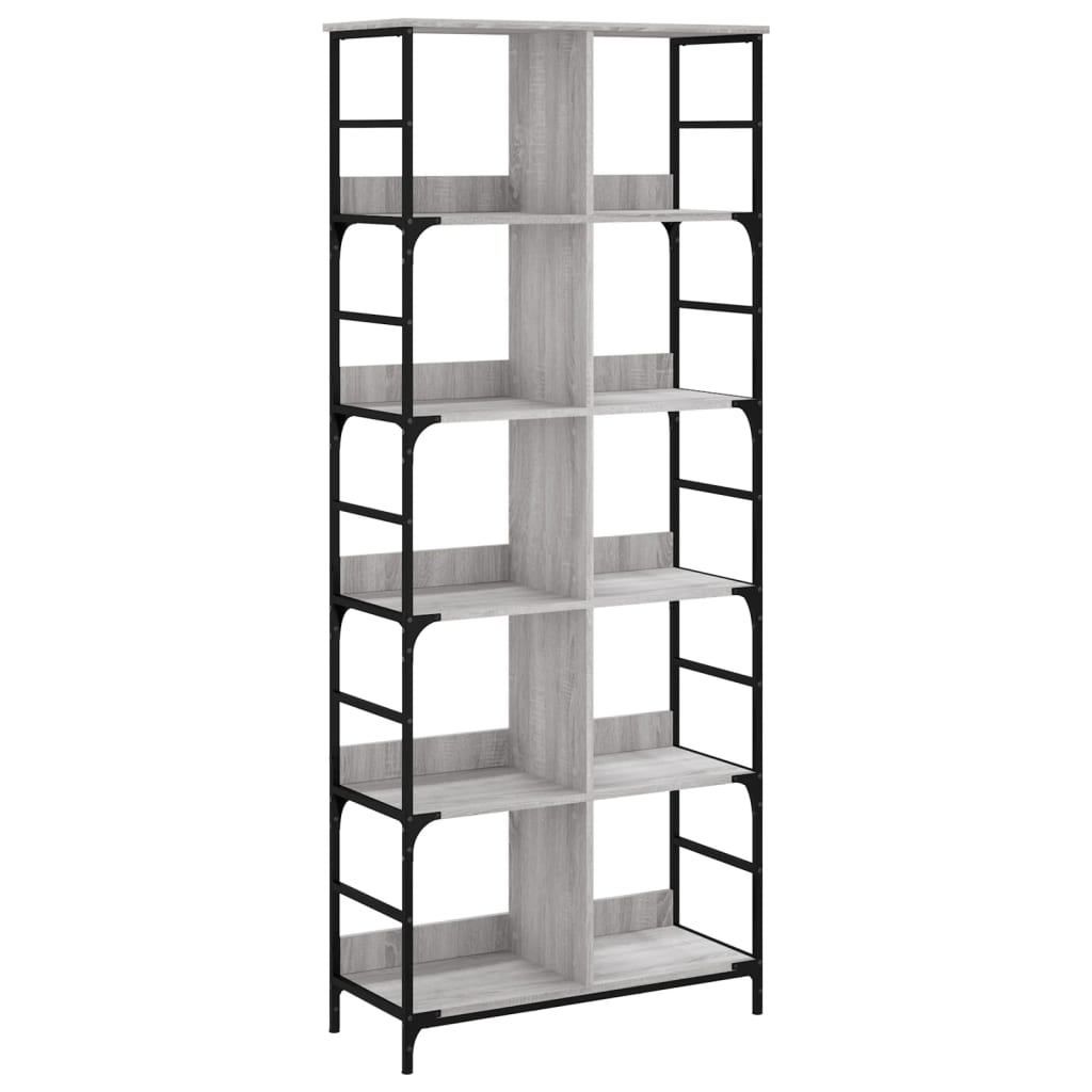 Bücherregal Grau Sonoma 78,5x33x188,5 cm Holzwerkstoff - Pazzar.ch