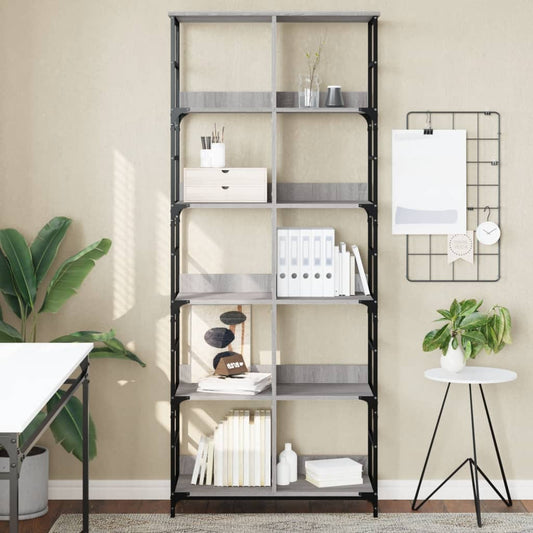Bücherregal Grau Sonoma 78,5x33x188,5 cm Holzwerkstoff - Pazzar.ch