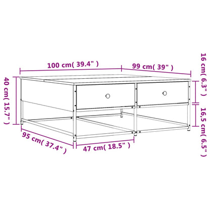 Couchtisch Grau Sonoma 100x99x40 cm Holzwerkstoff - Pazzar.ch