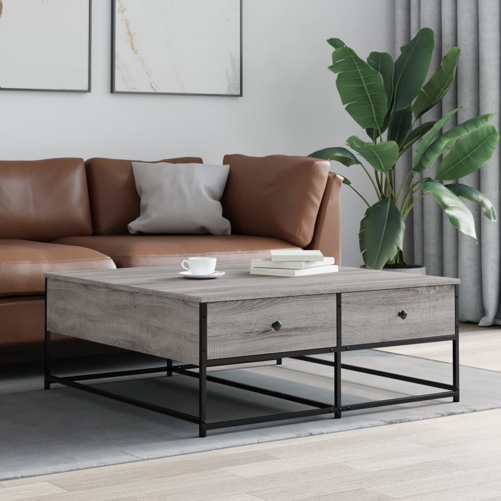 Couchtisch Grau Sonoma 100x99x40 cm Holzwerkstoff - Pazzar.ch