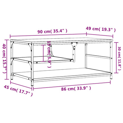 Couchtisch Braun Eichen-Optik 90x49x40 cm Holzwerkstoff - Pazzar.ch