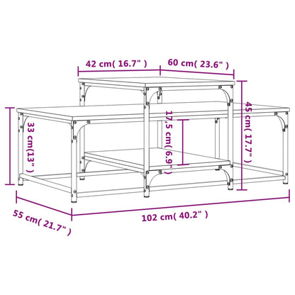 Couchtisch Braun Eichen-Optik 102x60x45 cm Holzwerkstoff - Pazzar.ch