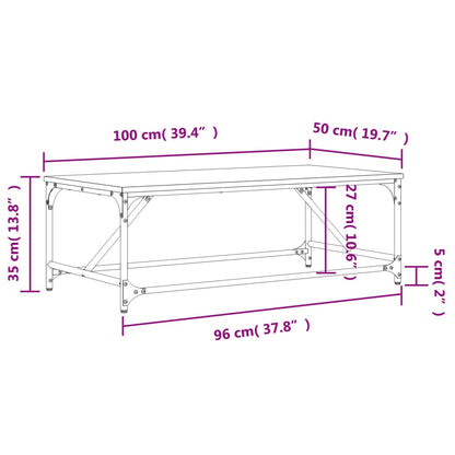 Couchtisch Braun Eichen-Optik 100x50x35 cm Holzwerkstoff - Pazzar.ch