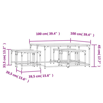 Satztische 5 Stk. Braun Eichen-Optik Holzwerkstoff - Pazzar.ch