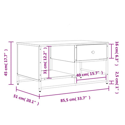 Couchtisch Räuchereiche 85,5x51x45 cm Holzwerkstoff - Pazzar.ch