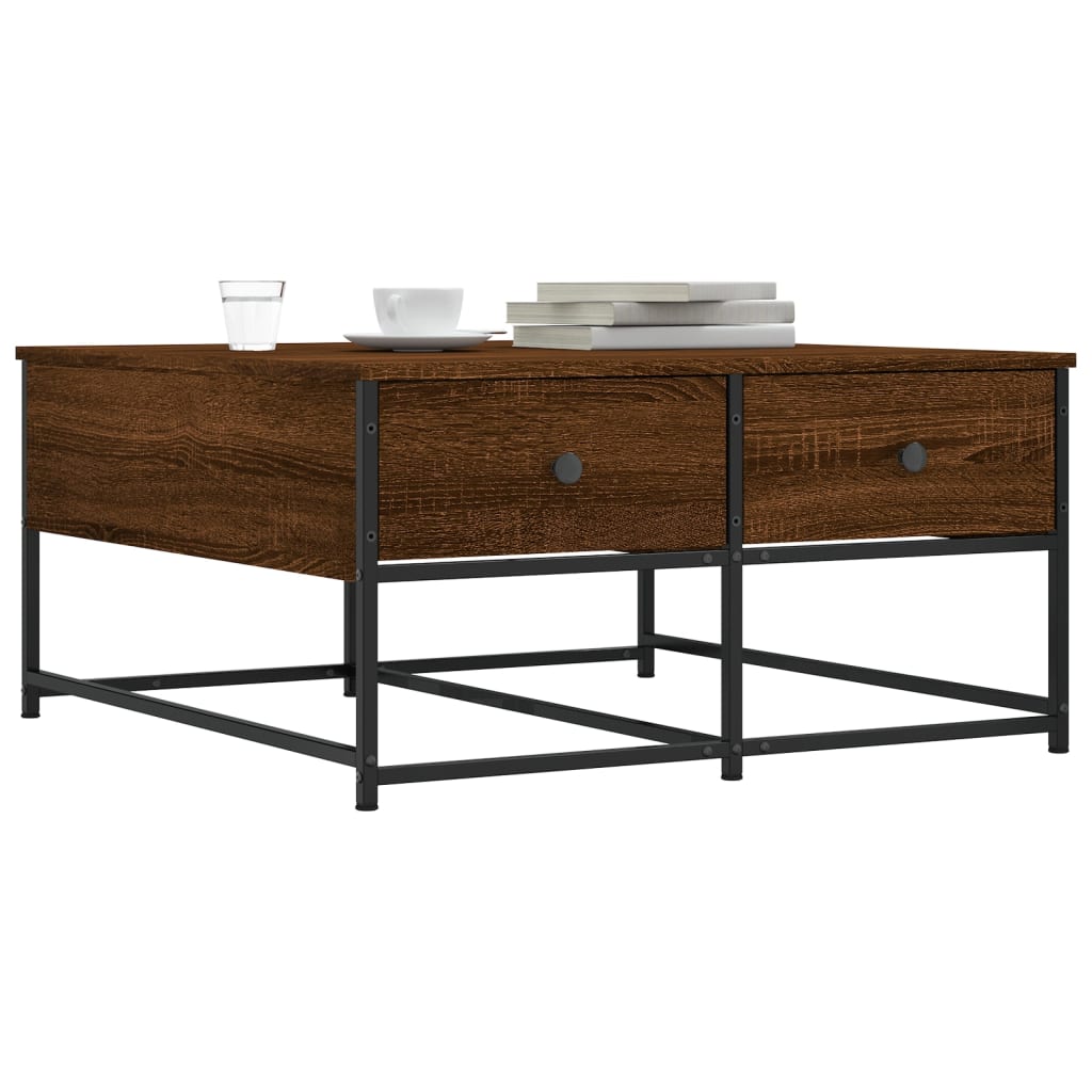 Couchtisch Braun Eichen-Optik 80x80x40 cm Holzwerkstoff - Pazzar.ch